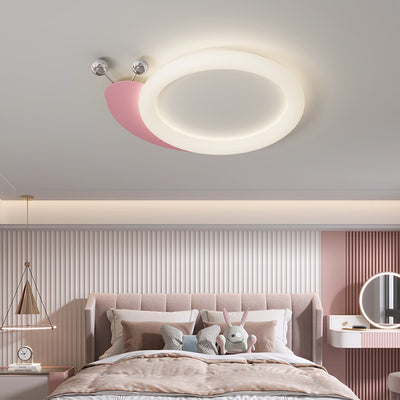 Contemporary Creative Cartoon Panda PE Resin LED Kids Flush Mount Ceiling Light For Bedroom