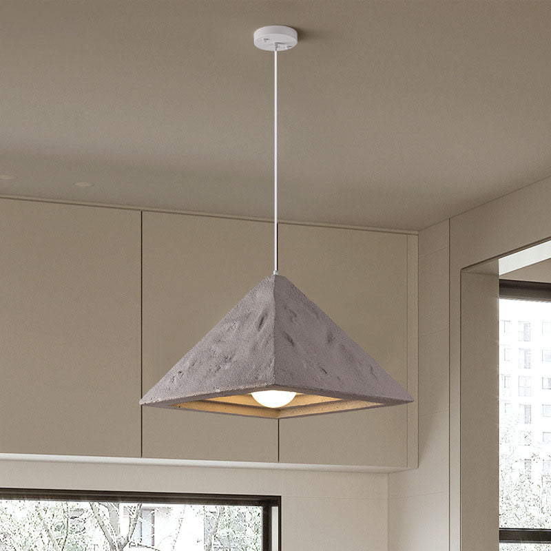 Contemporary Nordic Plexiglas Triangular Tapered 1-Light Pendant Light For Dining Room