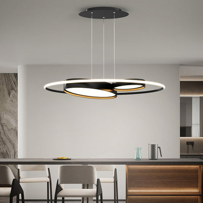 Modern Minimalist Round Ring Acrylic Iron Aluminum LED Chandelier For Living Room