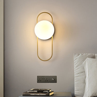 Modern Light Luxury Round Iron Glass 1-Light Wall Sconce Lamp