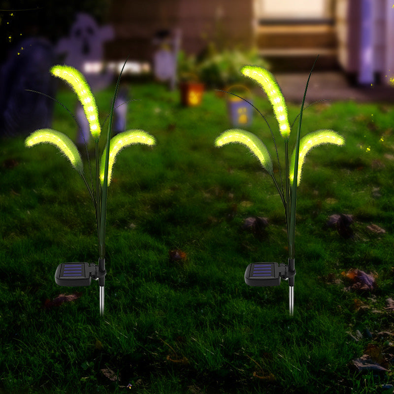 Modern Art Deco Solar Waterproof Dogwood Reed Plastic Stainless Steel LED Landscape Lighting Outdoor Light For Garden