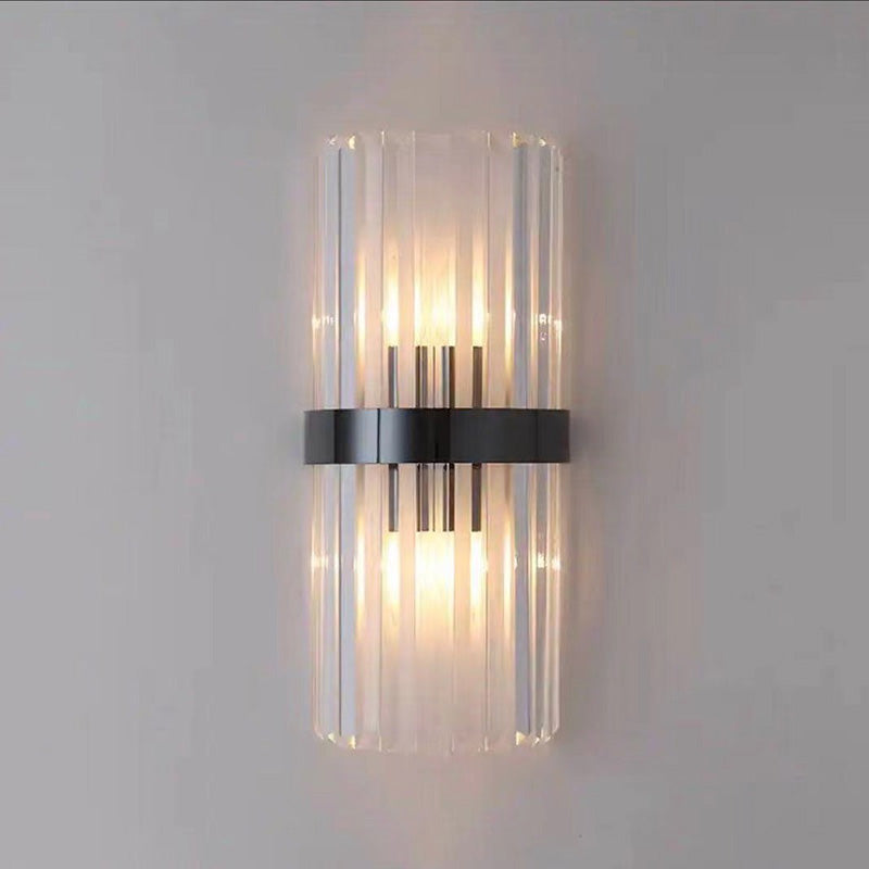 Contemporary Luxury Crystal Strip Stainless Steel 1-Light Wall Sconce Lamp For Bedroom