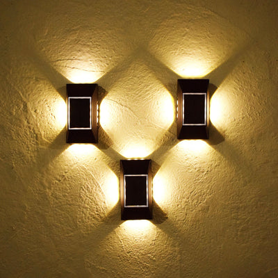 Modern Simplicity Solar Sensor Rectangle ABS Plastic LED Outdoor Wall Sconce Lamp For Garden