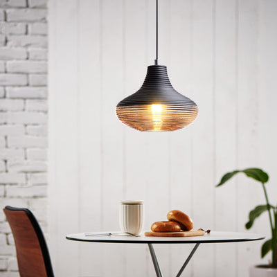 Contemporary Scandinavian Cylinder Oval Iron Glass 1-Light Pendant Light For Living Room