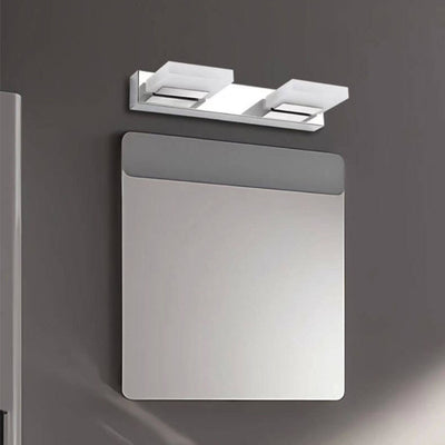 Applique murale LED carrée en acrylique Simple, style nordique, en acier inoxydable, pour salle de bain, miroir de vanité, applique murale avant 