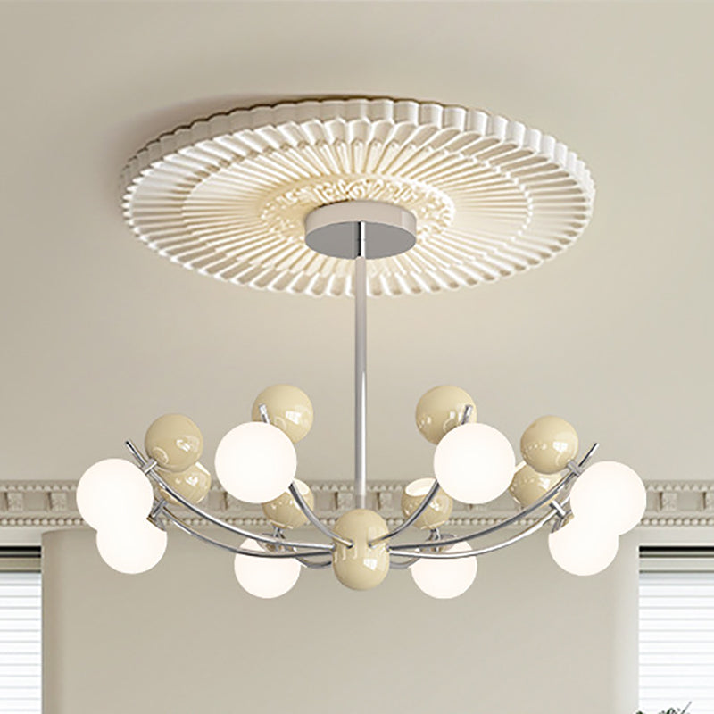 Contemporary Nordic Branch Orb Iron PE LED Chandelier For Living Room