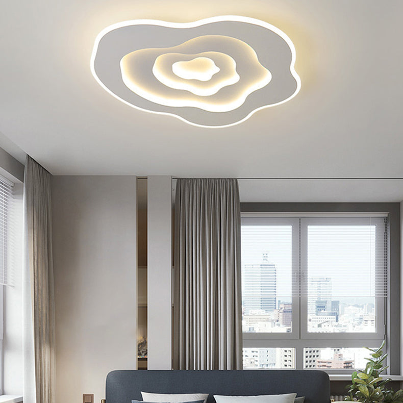 Modern Minimalist Clouds Acrylic Iron LED Flush Mount Ceiling Light For Living Room