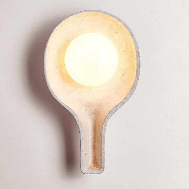 Retro Wabi-Sabi Wood Handmade Paper Texture Scoop Shade 1-Light Wall Sconce Lamp