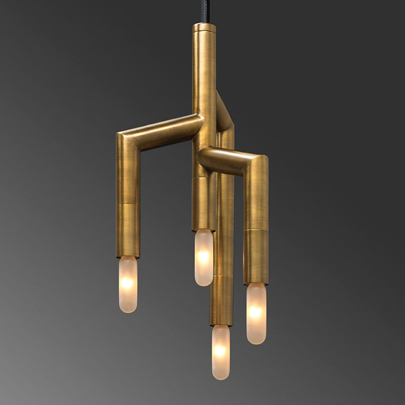 Contemporary Industrial Copper Strip Pendant 4-Light Wall Sconce Lamp For Hallway