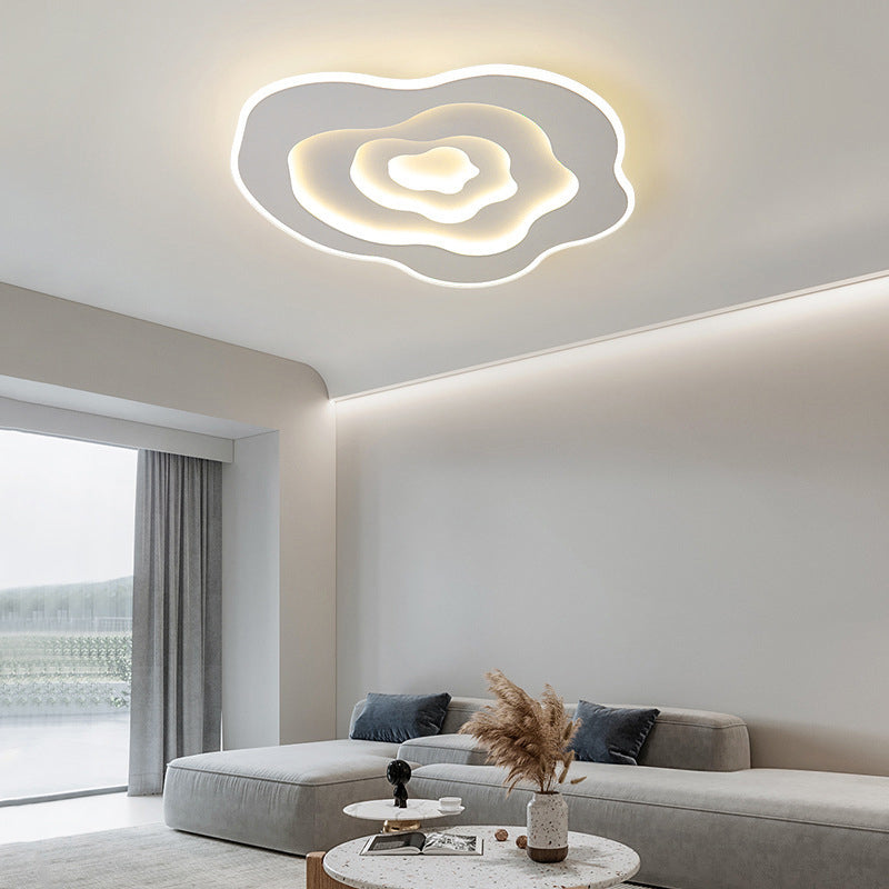 Modern Minimalist Clouds Acrylic Iron LED Flush Mount Ceiling Light For Living Room