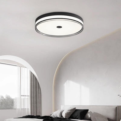 Modern Minimalist Acrylic Round Glass LED Flush Mount Ceiling Light For Bedroom