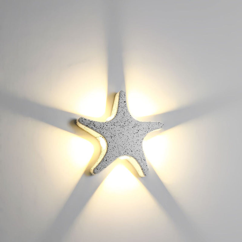 Contemporary Simplicity Aluminum Starfish Design LED Waterproof Wall Sconce Lamp For Outdoor Patio