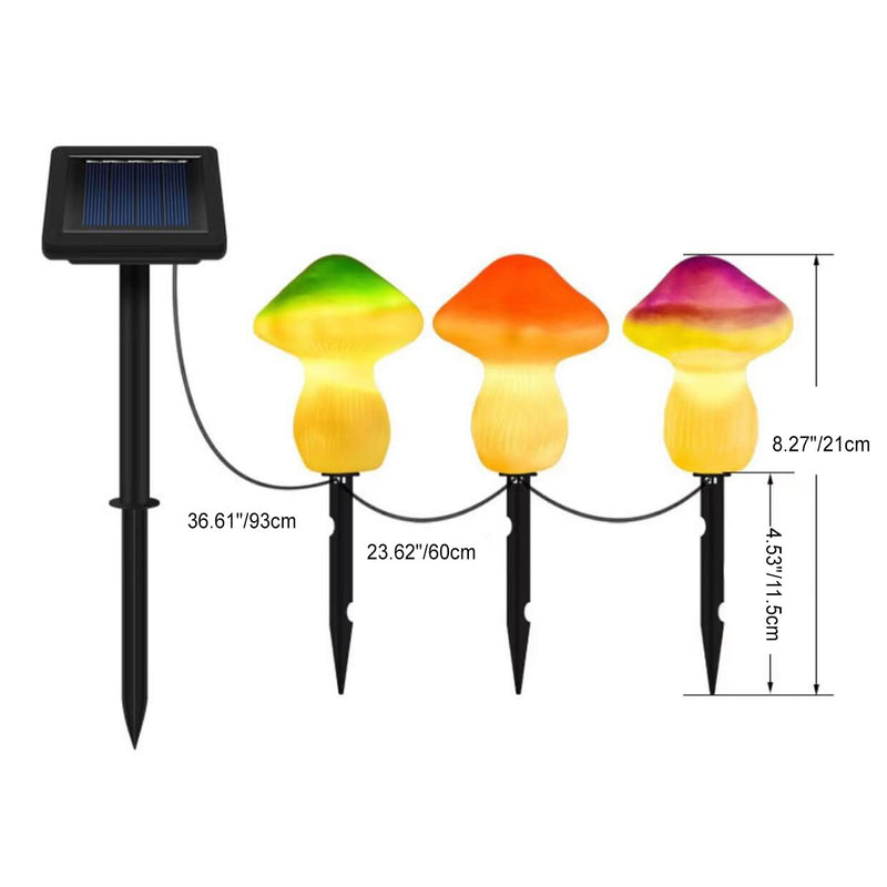 Solar Outdoor Resin Mushroom LED Garden Ground Insert Decorative Landscape Light