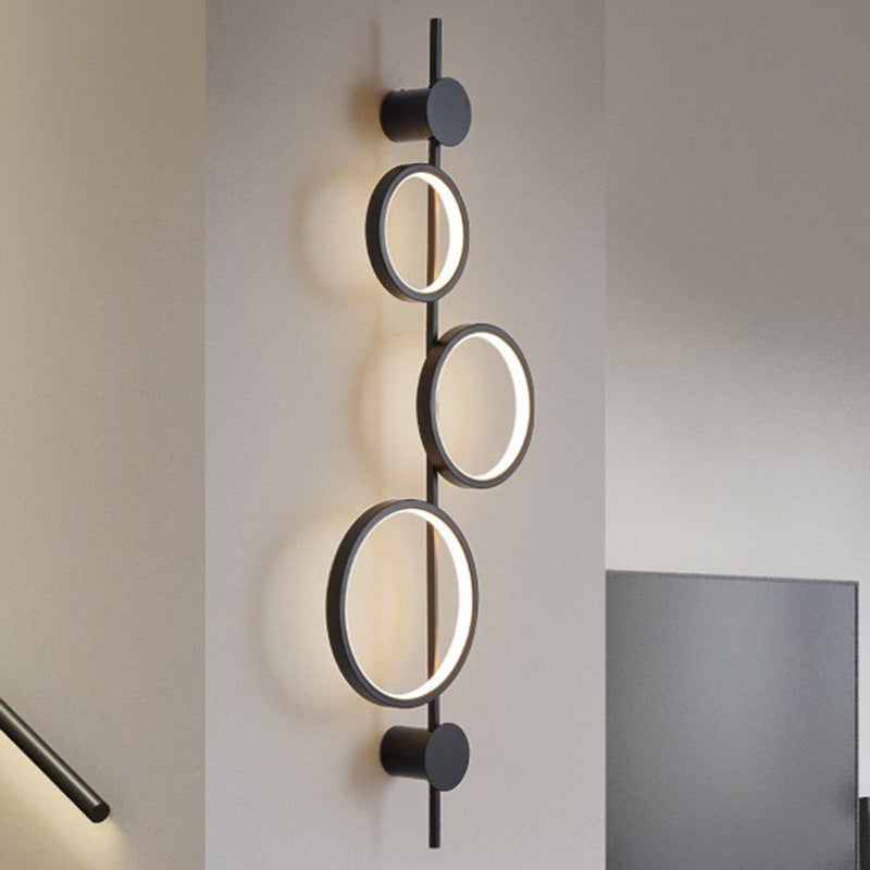 Modern Minimalist Multiple Circle Iron Silicone LED Wall Sconce Lamp For Living Room