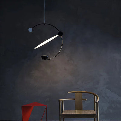 Contemporary Scandinavian Ring Hardware PC LED Pendant Light For Living Room