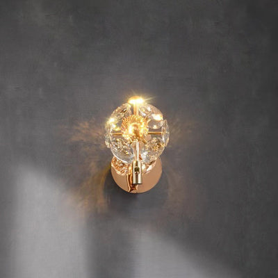 Contemporary Luxury Hardware Crystal Ball LED Wall Sconce Lamp For Living Room