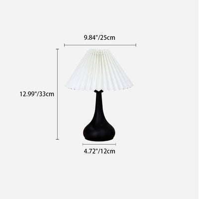 Modern Minimalist Gourd Folding Lampshade Metal Fabric 1-Light Table Lamp For Bedroom