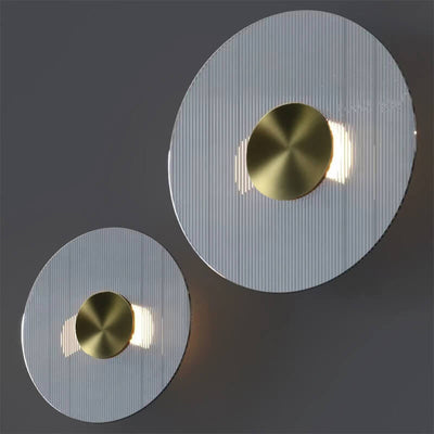 Modern Light Luxury Hardware Disc Glass LED Wall Sconce Lamp