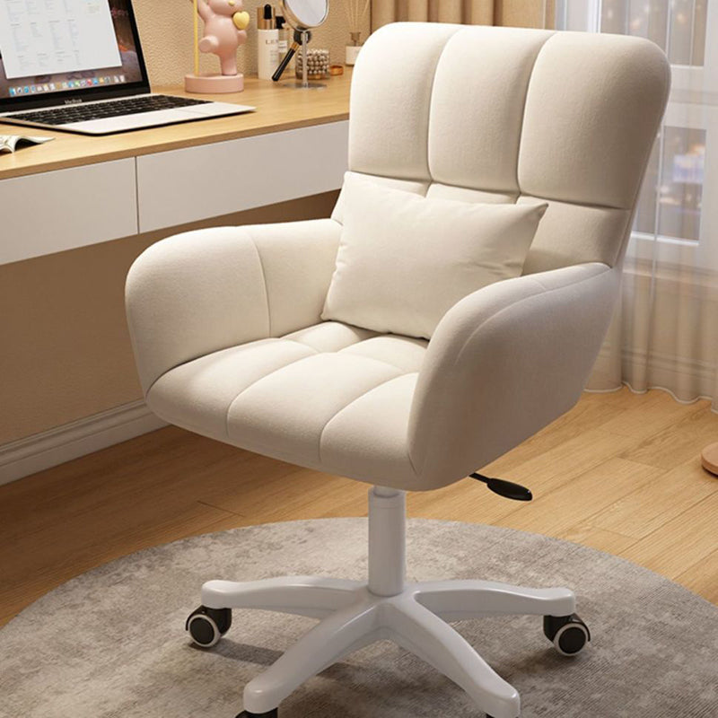 Contemporary Nordic Square Velvet Upholstered Swivel Desk Chair Height Adjustable Backrest Armrest For Home Office