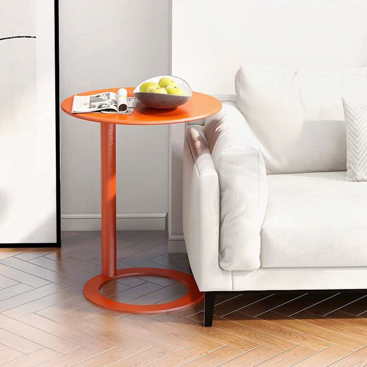 Modern Minimalist Round Metal End Table For Living Room