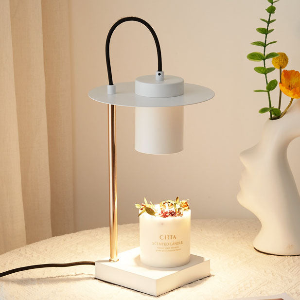 Modern Minimalist Wrought Iron Cylinder 1-Light Melting Wax Table Lamp For Bedroom