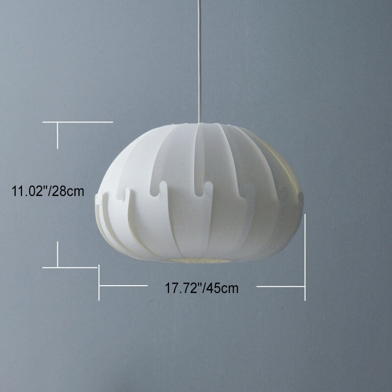 Modern Minimalist White Pumpkin Design PVC 1-Light Pendant Light