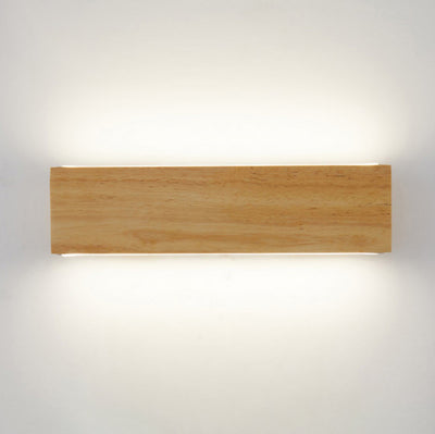 Contemporary Scandinavian Wooden Acrylic Linear LED Wall Sconce Lamp For Bedroom