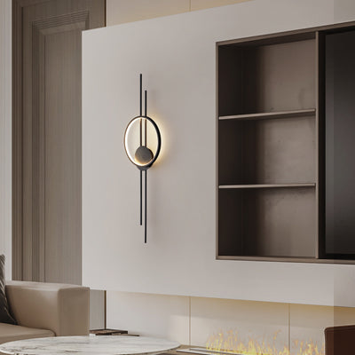 Modern Minimalist Asymmetric Copper Acrylic LED Wall Sconce Lamp For Living Room