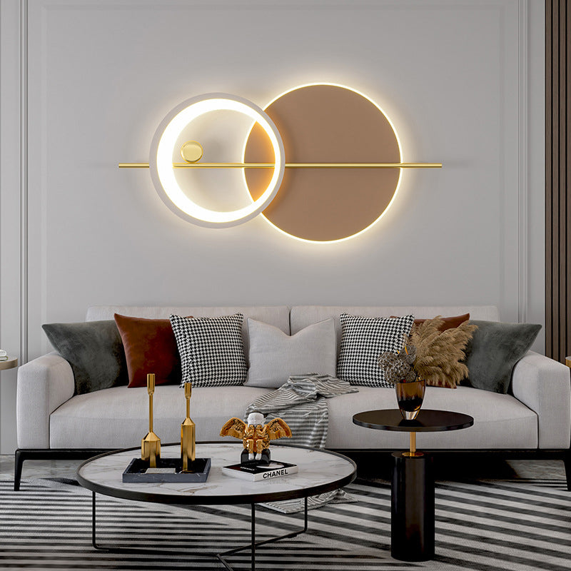 Modern Minimalist Round Iron Acrylic LED Wall Sconce Lamp For Bedroom