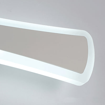 Contemporary Scandinavian Long Curve Rectangle Hardware Acrylic LED Vanity Light Mirror Front Wall Sconce Lamp For Bathroom