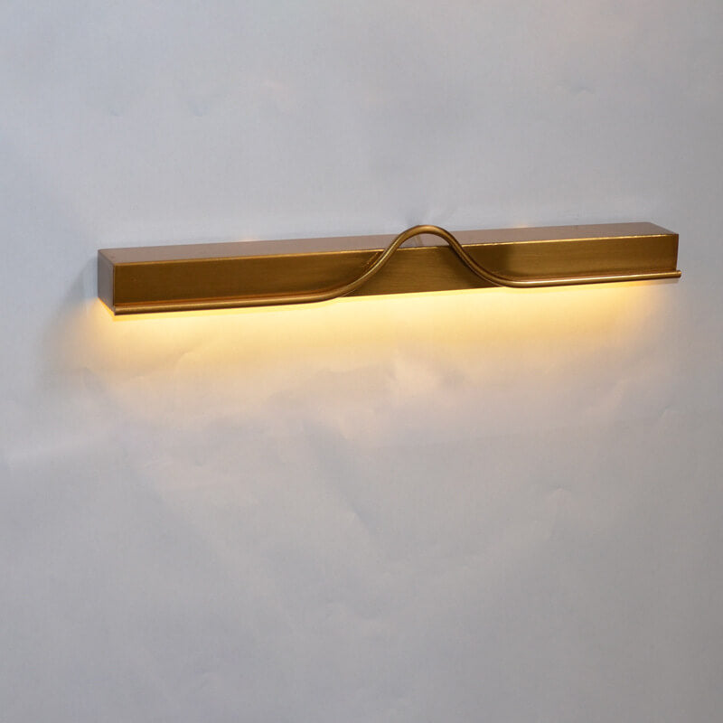 Modern Mid-Century Gold Strip Iron Acrylic LED Wall Sconce Lamp For Living Room