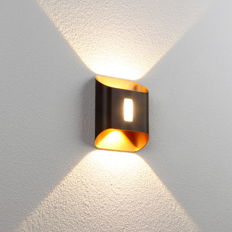 Modern Simplicity Geometric Square Aluminum LED Waterproof Wall Sconce Lamp For Garden