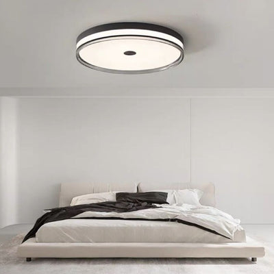 Modern Minimalist Round Metal Acrylic LED Flush Mount Ceiling Light For Bedroom