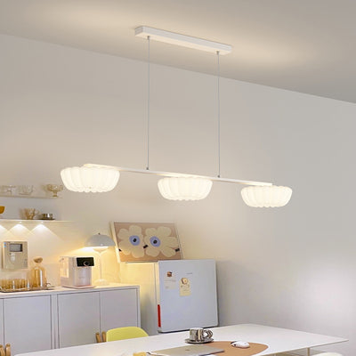 Modern Minimalist Petal Cloud Pumpkin PE Iron LED Flush Mount Ceiling Light For Living Room