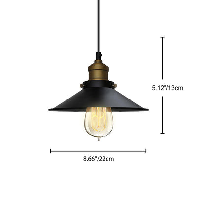 Contemporary Industrial Iron Saucepan Lid Shape Glass 1-Light Pendant Light For Dining Room