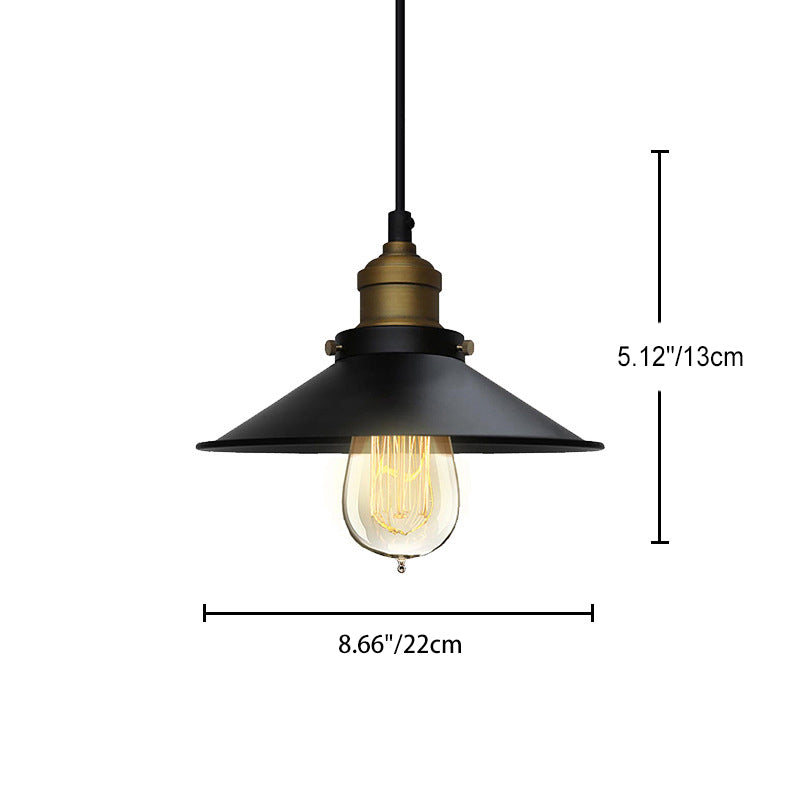 Contemporary Industrial Iron Saucepan Lid Shape Glass 1-Light Pendant Light For Dining Room