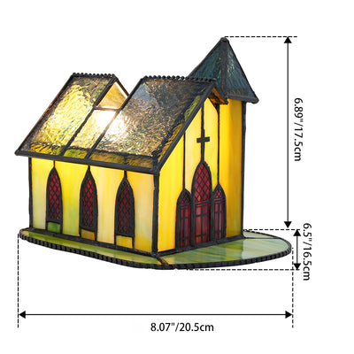 Lampe de chevet à une lumière de la chapelle de la maison en verre Tiffany traditionnelle 