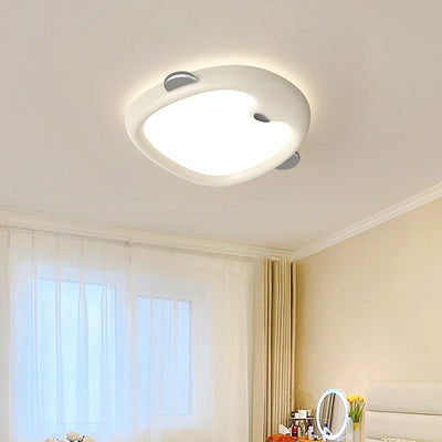 Contemporary Nordic Kids Iron Resin Acrylic Penguin LED Flush Mount Ceiling Light For Bedroom