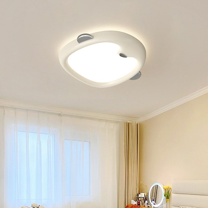 Contemporary Nordic Kids Iron Resin Acrylic Penguin LED Flush Mount Ceiling Light For Bedroom