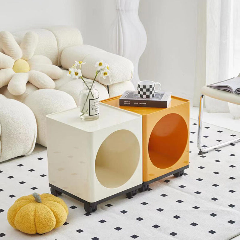 Modern Simplicity Cubic Round Square ABS End Table 1/2/3 Tier Storage Movable For Living Room