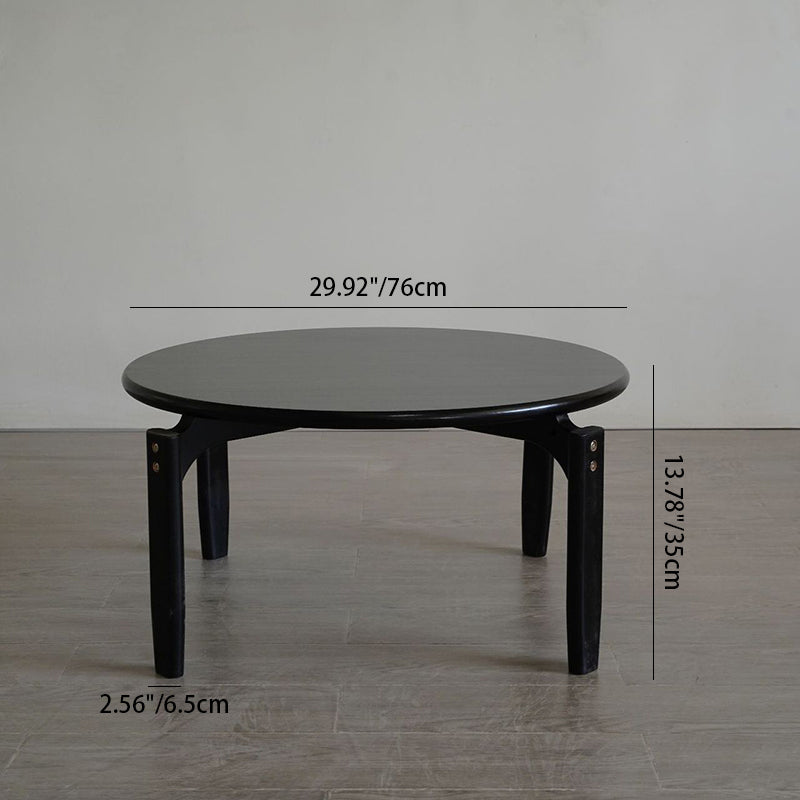 Modern Minimalist Round Wood Coffee Table 4-Legs For Living Room