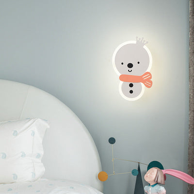 Contemporary Creative Acrylic Cartoon Fairy Astronaut Iron LED Kids Wall Sconce Lamp For Bedroom