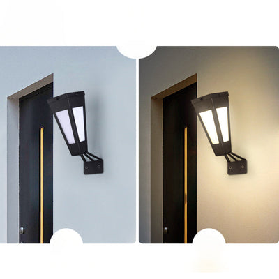 Contemporary Industrial Intelligent Sensor LED Solar Waterproof Wall Sconce Lamp For Outdoor Patio