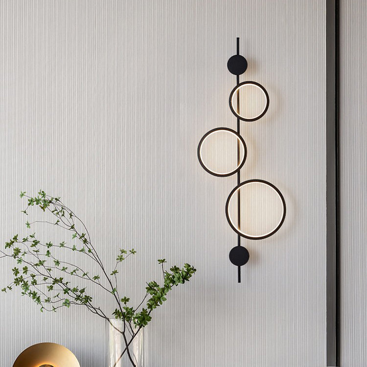 Modern Minimalist Multiple Circle Iron Silicone LED Wall Sconce Lamp For Living Room