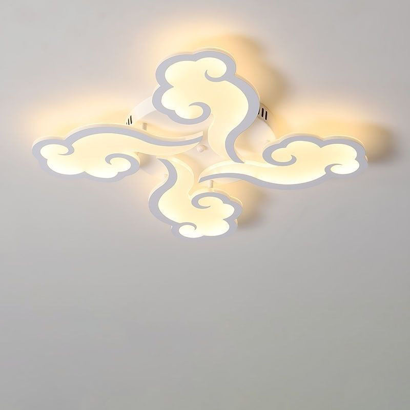 Modern Minimalist Xiang Yun Iron Acrylic LED Semi-Flush Mount Ceiling Light For Living Room