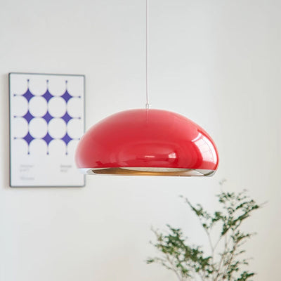 Zeitgenössische Retro Halb Oval Eisen 1-Licht Pendelleuchte für Wohnzimmer 