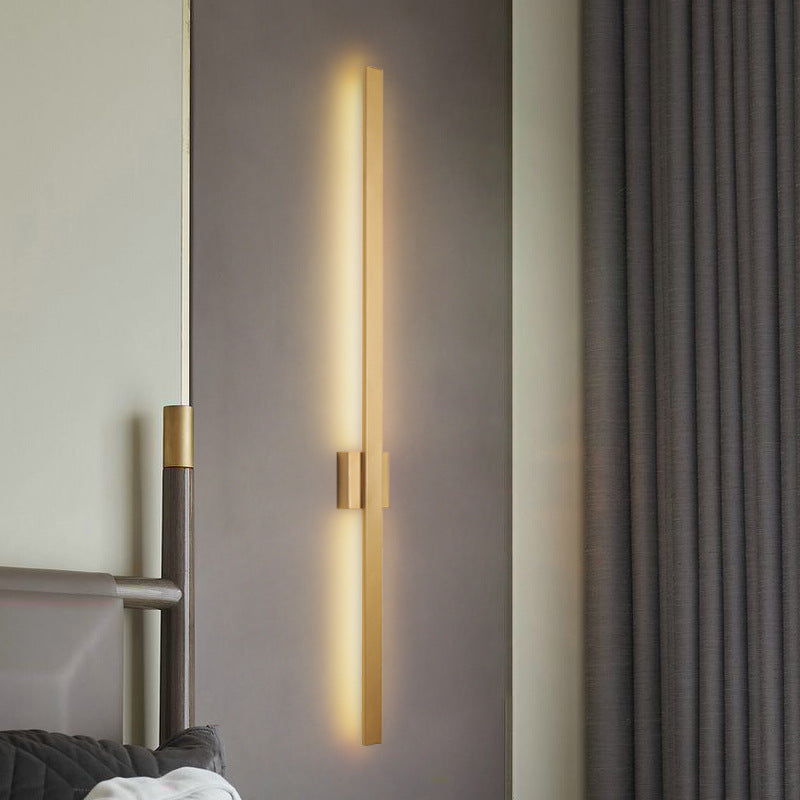 Modern Minimalist Long Strip Iron Acrylic LED Wall Sconce Lamp For Living Room