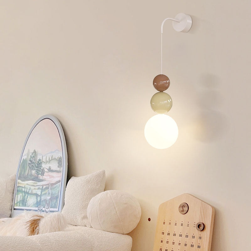 Modern Minimalist Multi Orb Iron Plastic 1-Light Wall Sconce Lamp For Bedroom