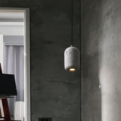 Scandinavian Industrial Minimalist Cylindrical Cement LED Pendant Light