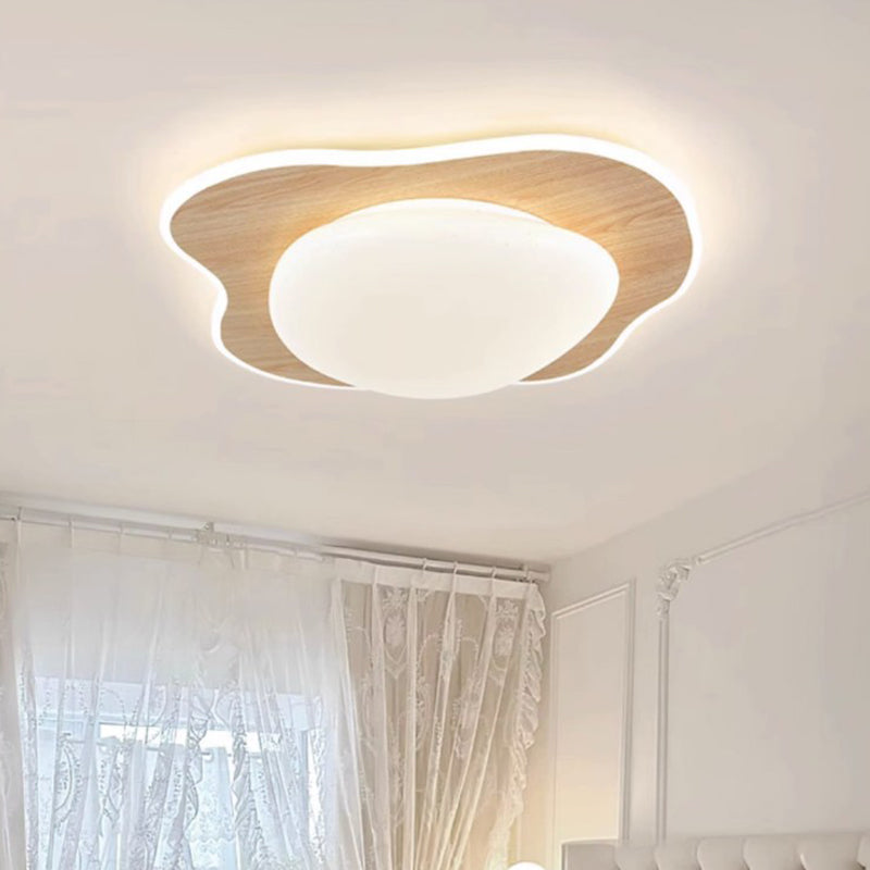 Modern Minimalist Irregular Round Iron Acrylic LED Flush Mount Ceiling Light For Bedroom